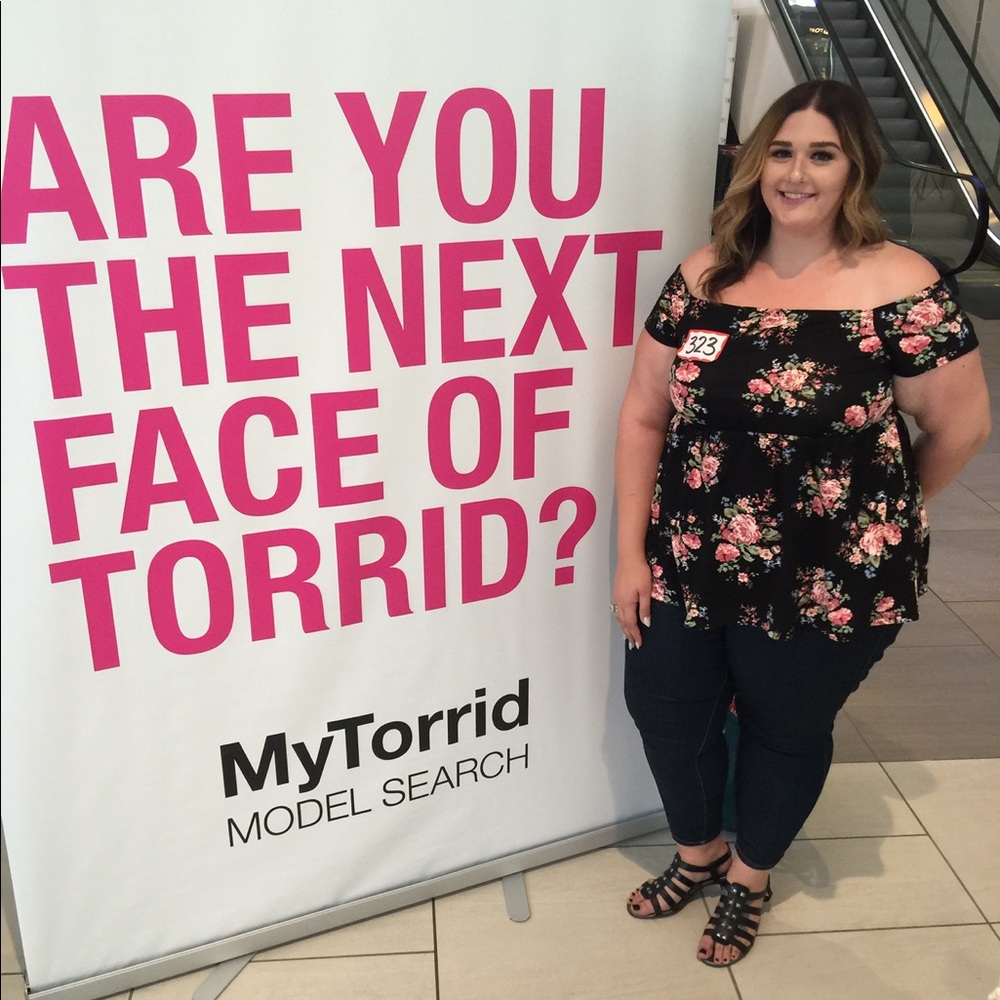 Black and floral off the shoulder top